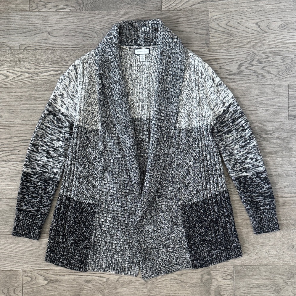🌼CHARTER CLUB🌼 Black and Gray Knit Cardigan, Size L